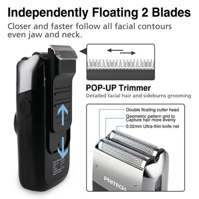 2 - in - 1 Electric Foil and Bald Shaver for Men - 3R Family Store