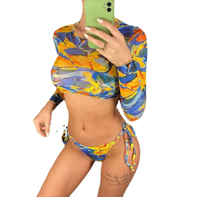 2022 New Women's 3 - Piece Sexy Bikini Swimwear Set - 3R Family Store