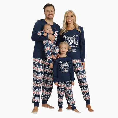 2024 Christmas Pajamas PJS for Family Matching Family Couple Xmas Christmas Pajamas PJS Matching Sets Christmas Pajamas Letters Print Men - 3R Family Store