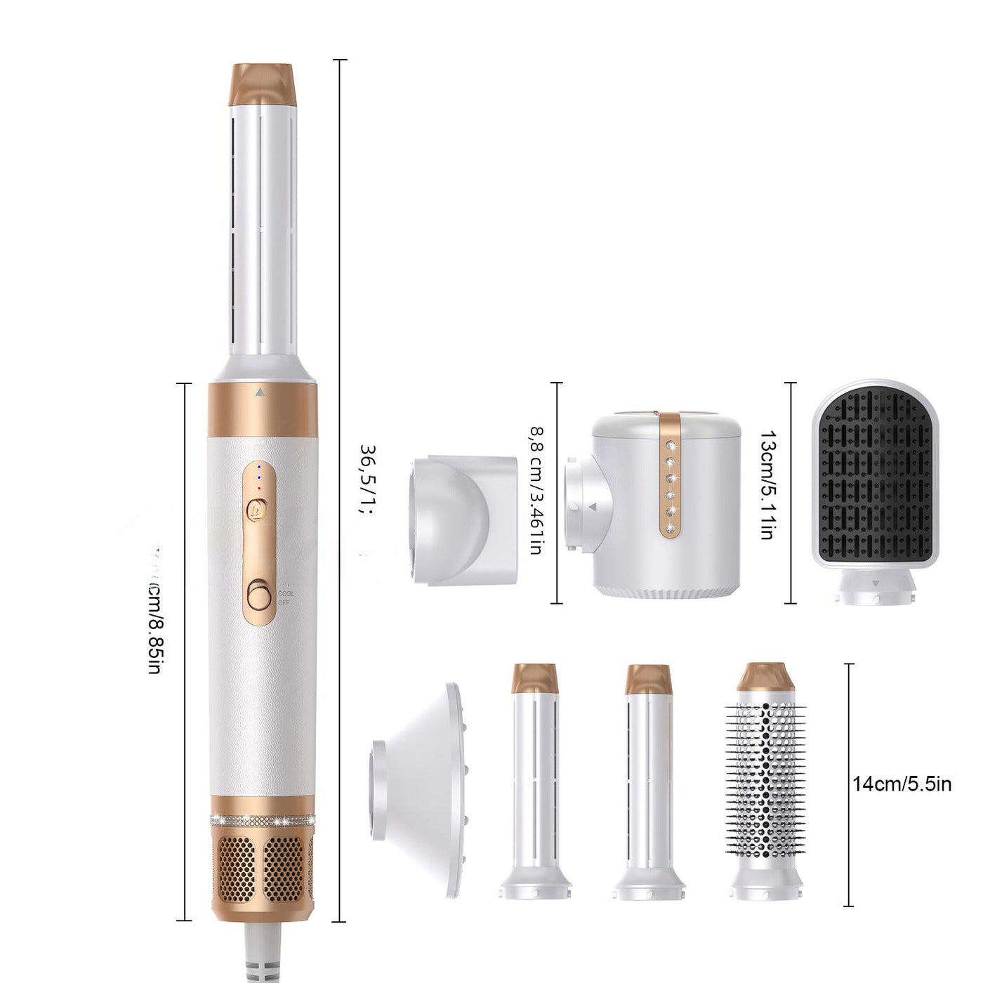 7 - in - 1 High - Speed Hot Air Brush for Styling - 3R Family Store