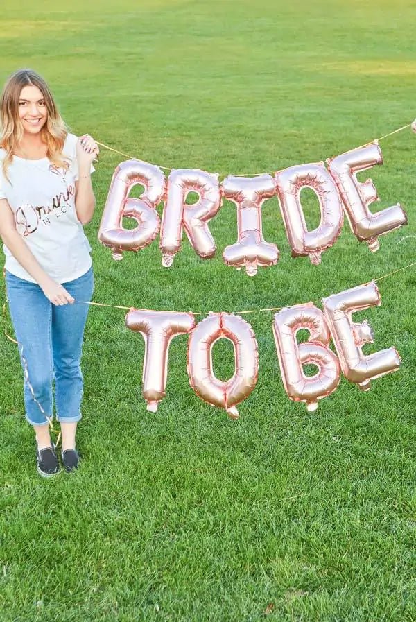 Bride to Be Rose Gold 16" Balloon Banner | Multiple phrases! - 3R Family Store