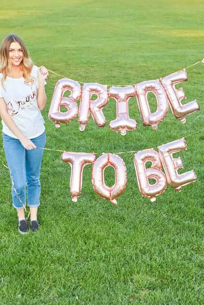 Bride to Be Rose Gold 16" Balloon Banner | Multiple phrases! - 3R Family Store