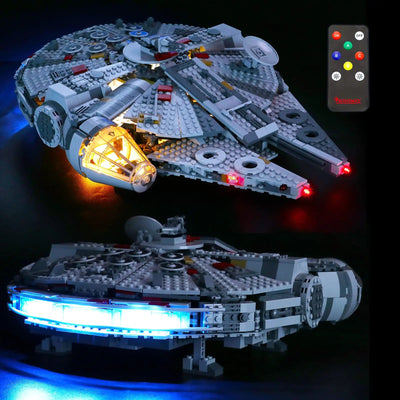 BRIKSMAX Led Lighting Kit for Millennium Falcon - Compatible with Lego 75257 Building Blocks Model - Upgraded Version with Remote Control - Not Include The Lego Set - 3R Family Store