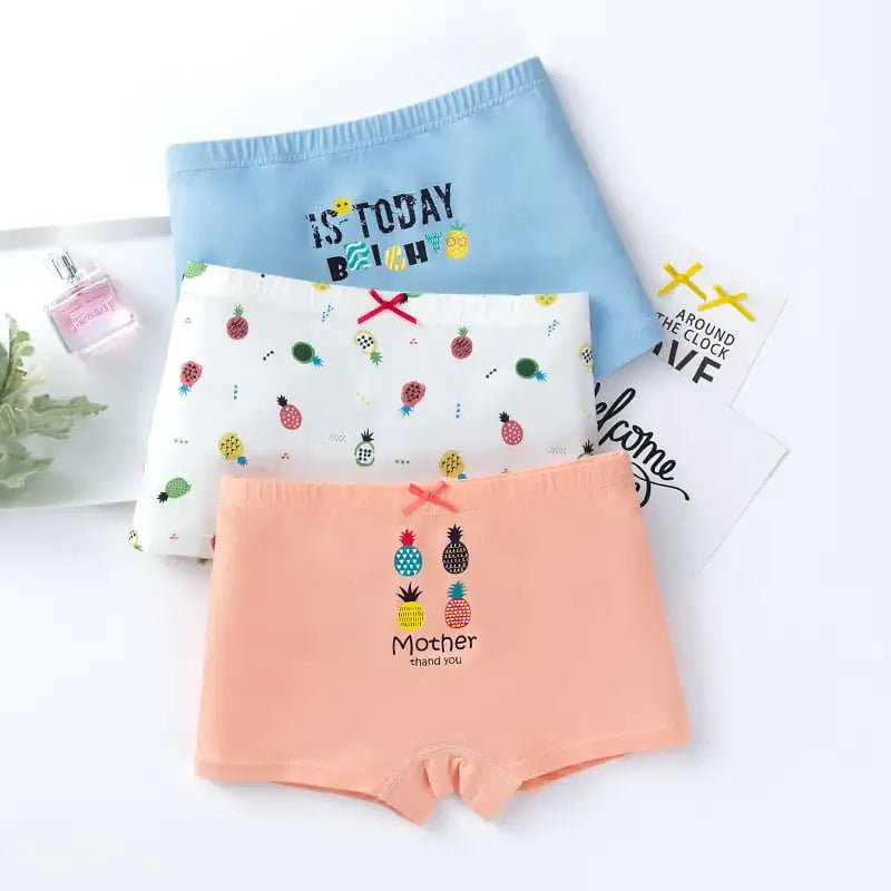 Creative Print Cotton Girls Boxer Underwear Set - 3R Family Store