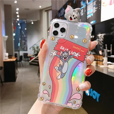 Cute Laser Tom and Jerry Phone Case for iPhone 11/XS Max - 3R Family Store