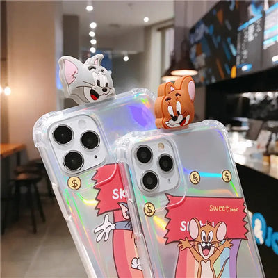 Cute Laser Tom and Jerry Phone Case for iPhone 11/XS Max - 3R Family Store