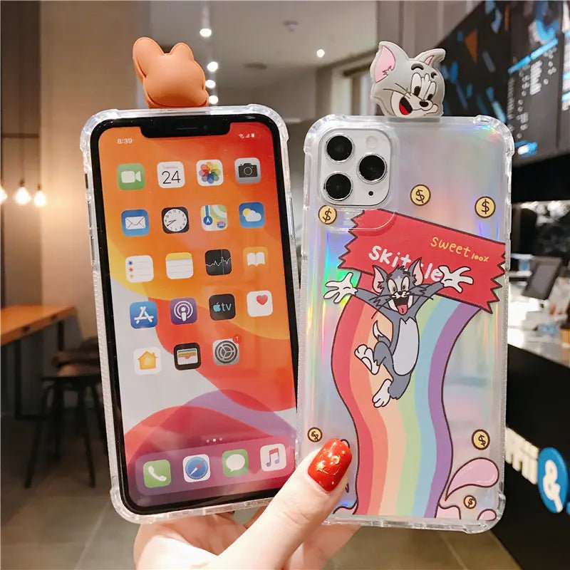 Cute Laser Tom and Jerry Phone Case for iPhone 11/XS Max - 3R Family Store