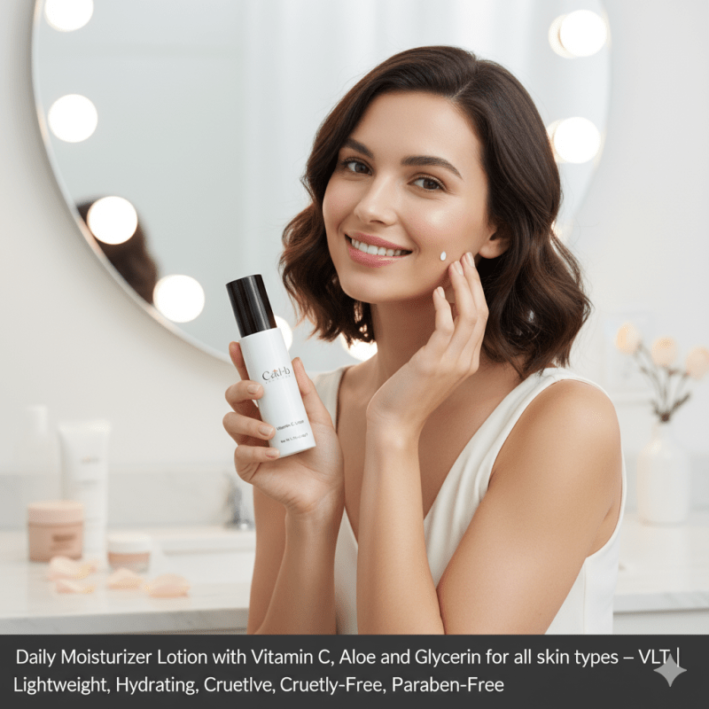Daily Moisturizer Lotion with Vitamin C, Aloe & Glycerin – Hydrating Face Cream for All Skin Types – VLT - 3R Family Store
