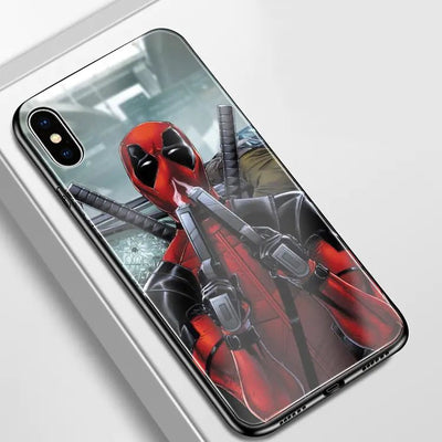 Deadpool Glass Phone Case for iPhone 6 - XS Max - 3R Family Store