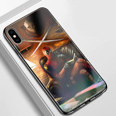 Deadpool Glass Phone Case for iPhone 6 - XS Max - 3R Family Store