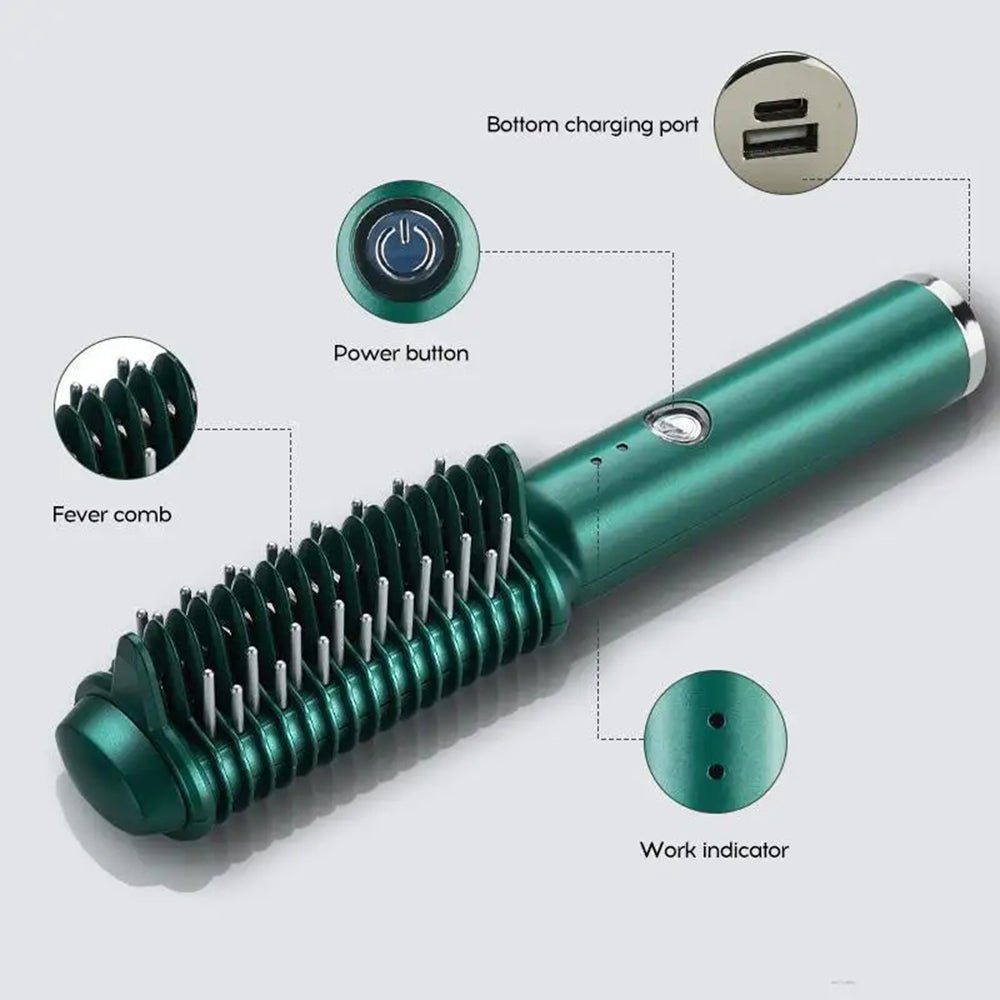 Dual - Purpose Electric Hair Comb for Curling & Straightening - 3R Family Store