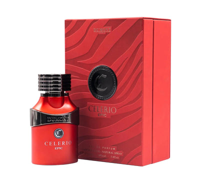 DUMONT Celerio Epic Eau De Perfume Men - Fragrance Of Lemon & Fresh Fruits - Celerio Perfum Unisex Suitable for Men & Women - Long Lasting Cologne Mist & Body Spray 3.4oz (RED 80% vol) - 3R Family Store
