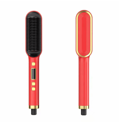 Family Store Red Hair Straightening Brush with LED Display - 3R Family Store