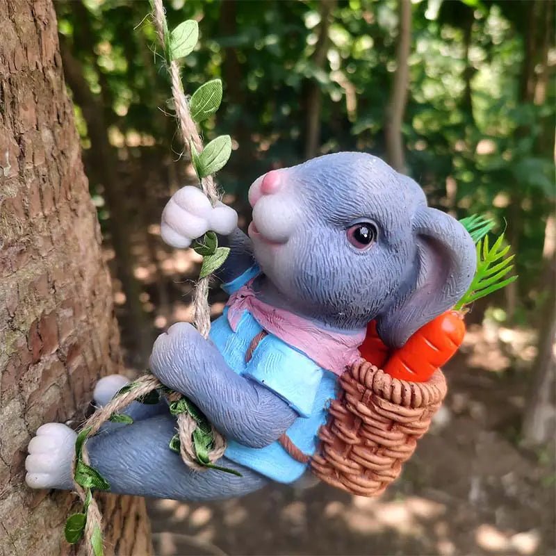 Garden Tree Pendant Bunny Climbing Ornament Sculpture - 3R Family Store