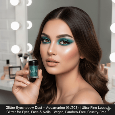Glitter Eyeshadow Dust – Aquamarine (GLT03) | Ultra - Fine Loose Glitter for Eyes, Face & Nails | Vegan, Paraben - Free, Cruelty - Free - 3R Family Store
