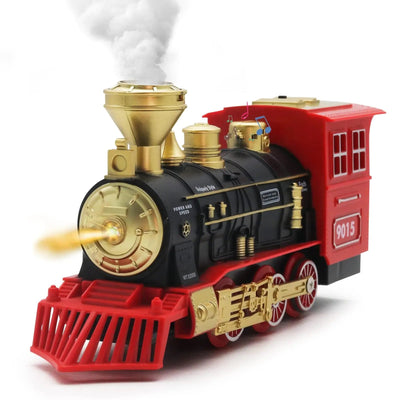 Hot Bee Train Toys Train Steam Locomotive Engine - Train Engine Toy Smoke Lights & Sounds for 3 4 5 6 7+ year old Kids - 3R Family Store