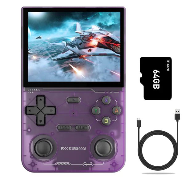 K36 Retro Handheld Game Console 500 nit 3.5 Inch IPS Screen with 16000 Video Games Emulator for PS1/PSP/DC/N64/SS - 3R Family Store