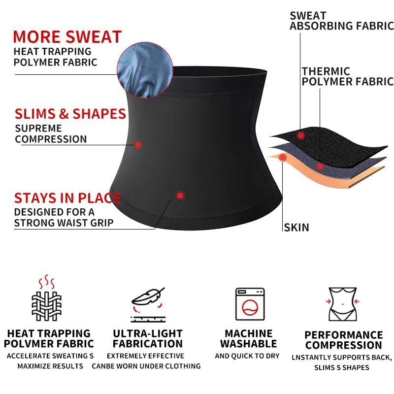 Men's Sauna Body Shaper Waist Trainer Slimming Belt - 3R Family Store