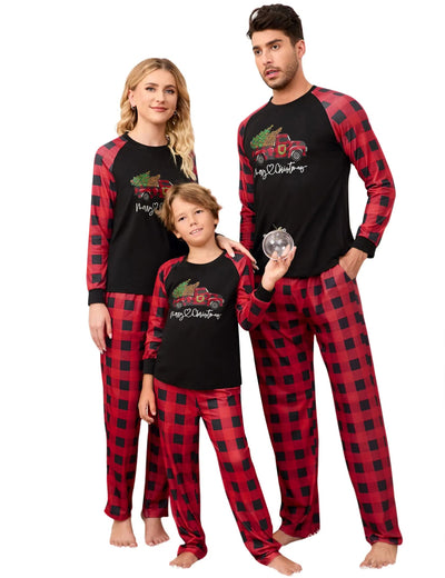 MISSKY Christmas Pajamas for Family Matching Family Christmas Pajamas Set PJS Holiday Xmas Family Sleepwear Men Couple - 3R Family Store