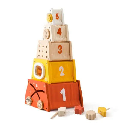 Montessori Wooden 5 - in - 1 Educational Toy - 3R Family Store