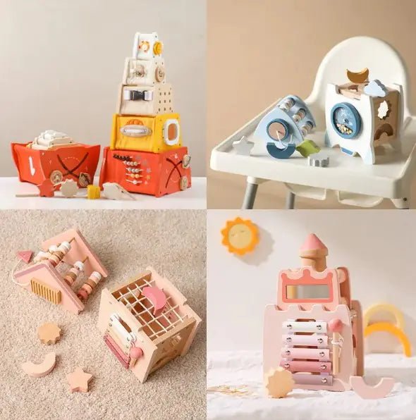 Montessori Wooden 5 - in - 1 Educational Toy - 3R Family Store