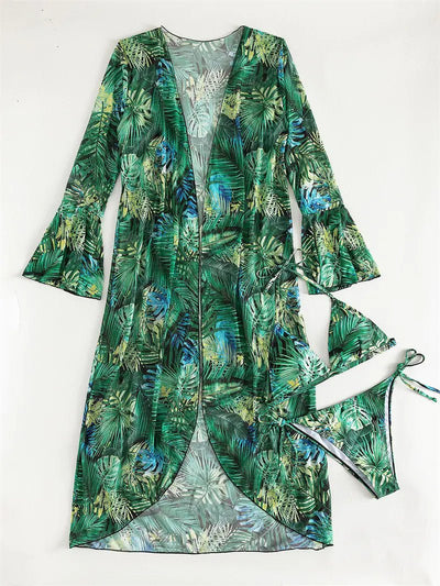 New Women's 3 - Piece Sexy Bikini Set with Cover - Up - 3R Family Store