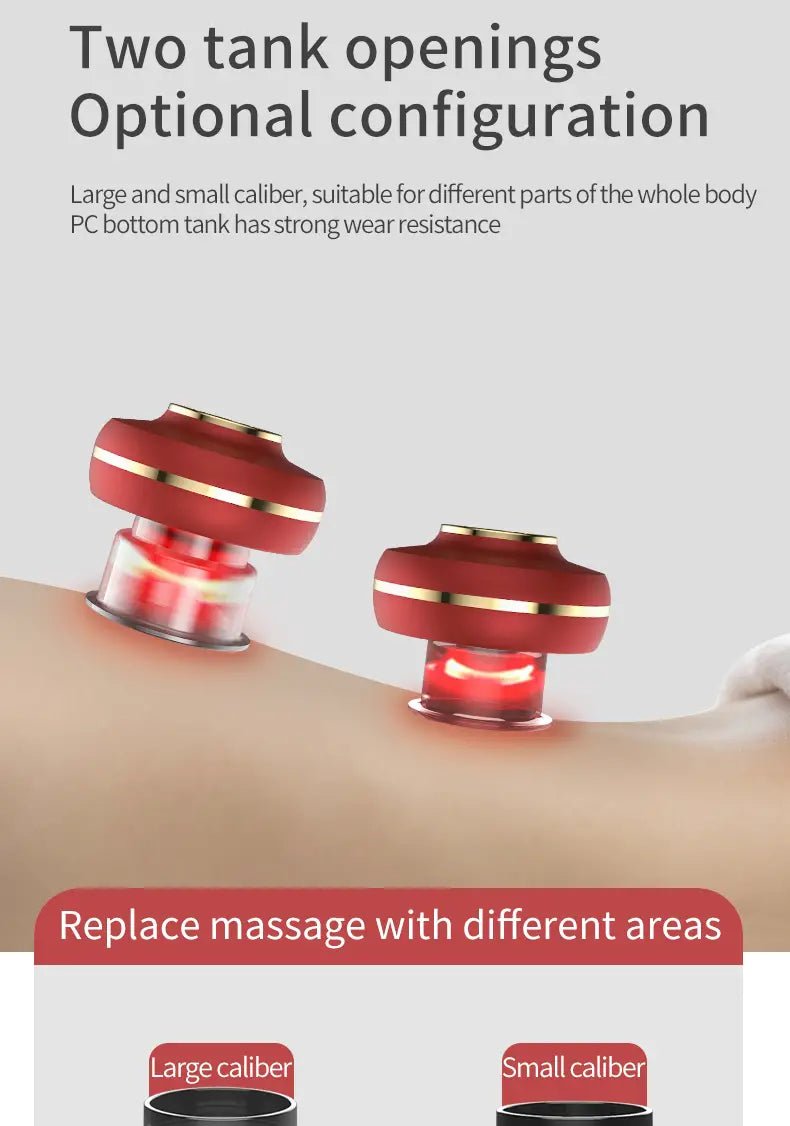 Portable Electric Cupping Massager with Red Light (2 Cups) - 3R Family Store