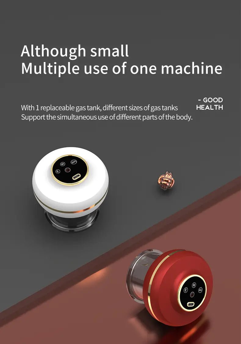 Portable Electric Cupping Massager with Red Light (2 Cups) - 3R Family Store