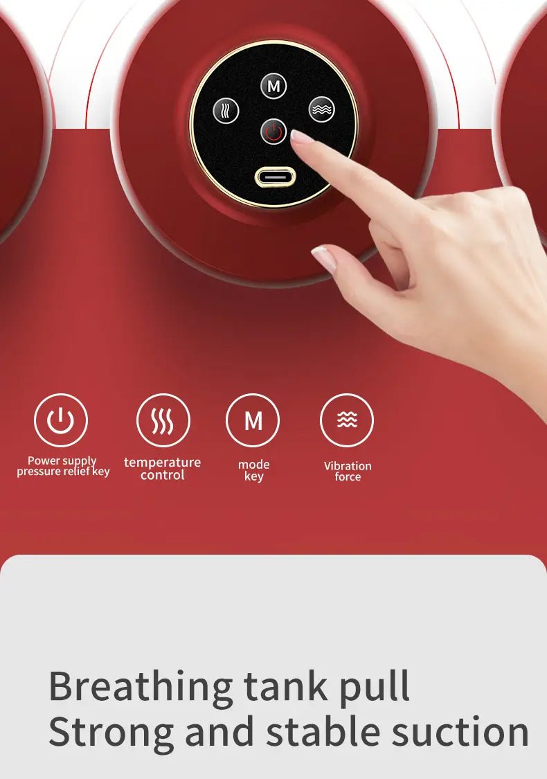 Portable Electric Cupping Massager with Red Light (2 Cups) - 3R Family Store