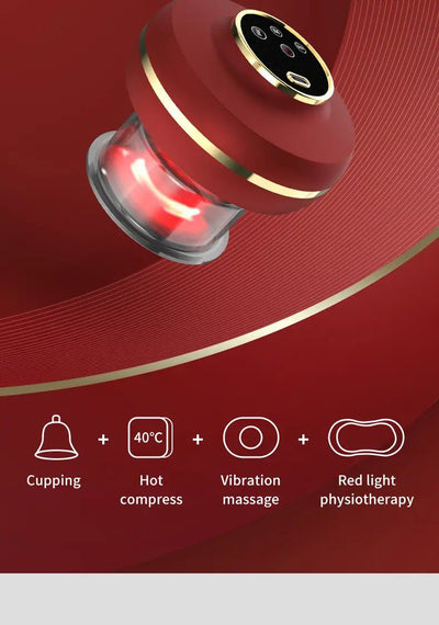 Portable Electric Cupping Massager with Red Light (2 Cups) - 3R Family Store