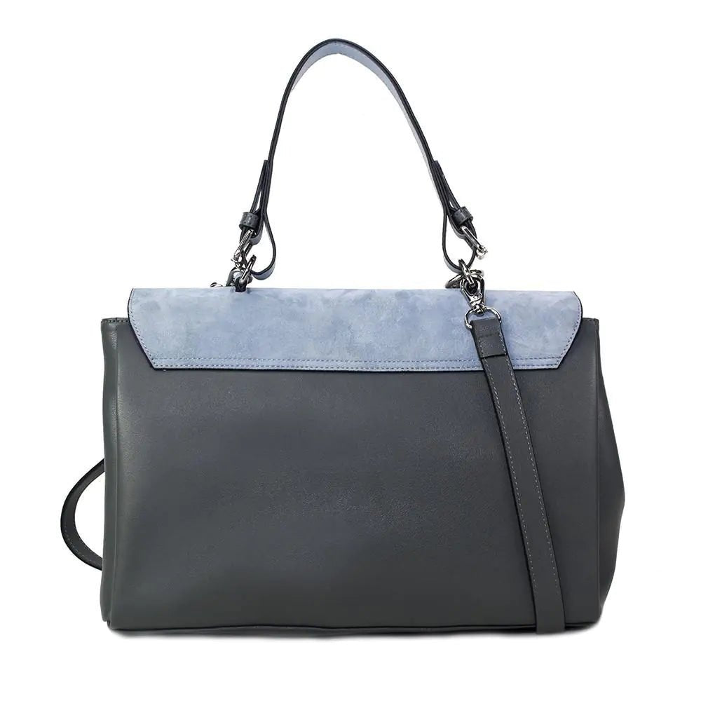 Simonetta Leather Handbag - Serenity / Charcoal - 3R Family Store