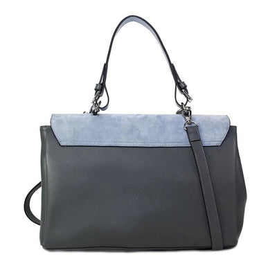 Simonetta Leather Handbag - Serenity / Charcoal - 3R Family Store