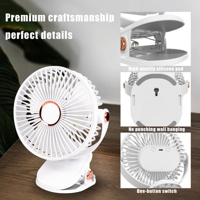 Solar Battery Camping Fan with Light Rechargeable - 3R Family Store