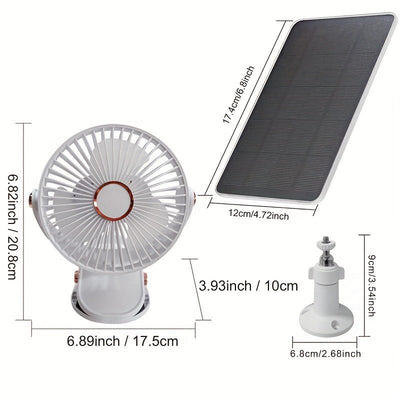 Solar Battery Camping Fan with Light Rechargeable - 3R Family Store
