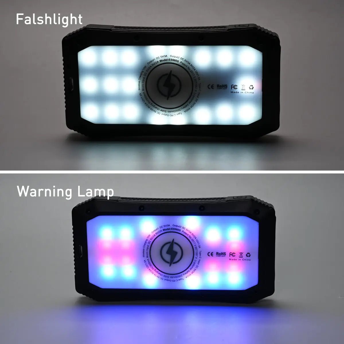 Sun Chaser Mini Solar Powered Wireless Phone Charger 10,000 mAh With LED Flood Light - 3R Family Store