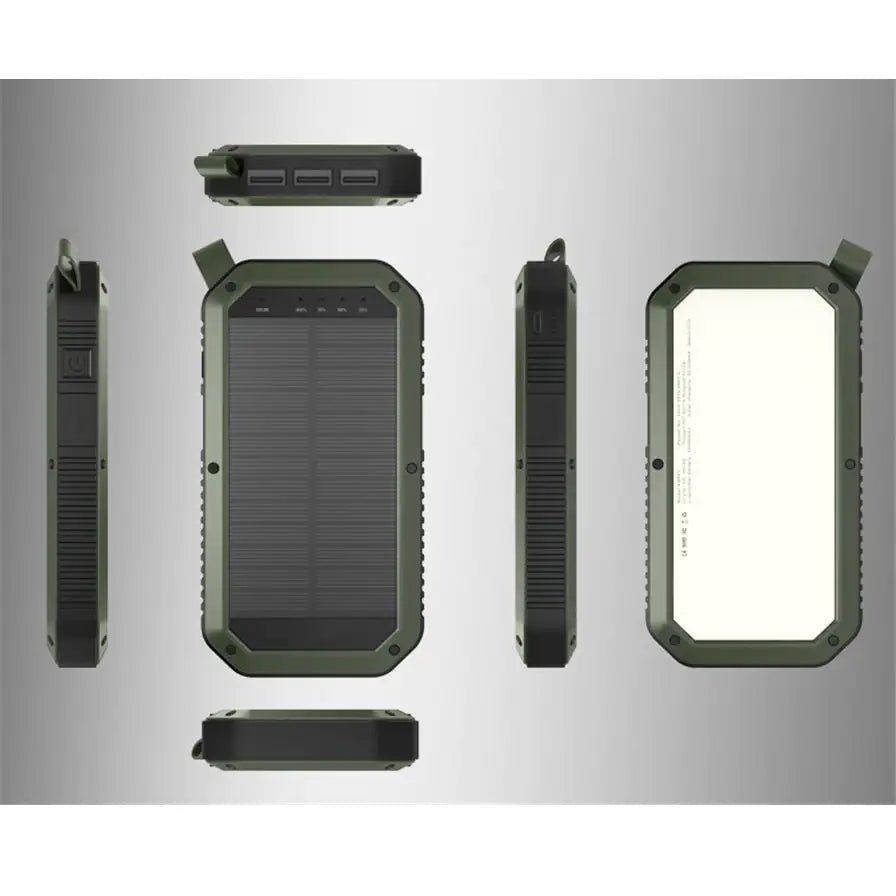 Sun Chaser Mini Solar Powered Wireless Phone Charger 10,000 mAh With LED Flood Light - 3R Family Store