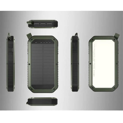 Sun Chaser Mini Solar Powered Wireless Phone Charger 10,000 mAh With LED Flood Light - 3R Family Store