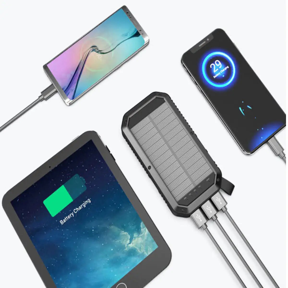 Sun Chaser Mini Solar Powered Wireless Phone Charger 10,000 mAh With LED Flood Light - 3R Family Store