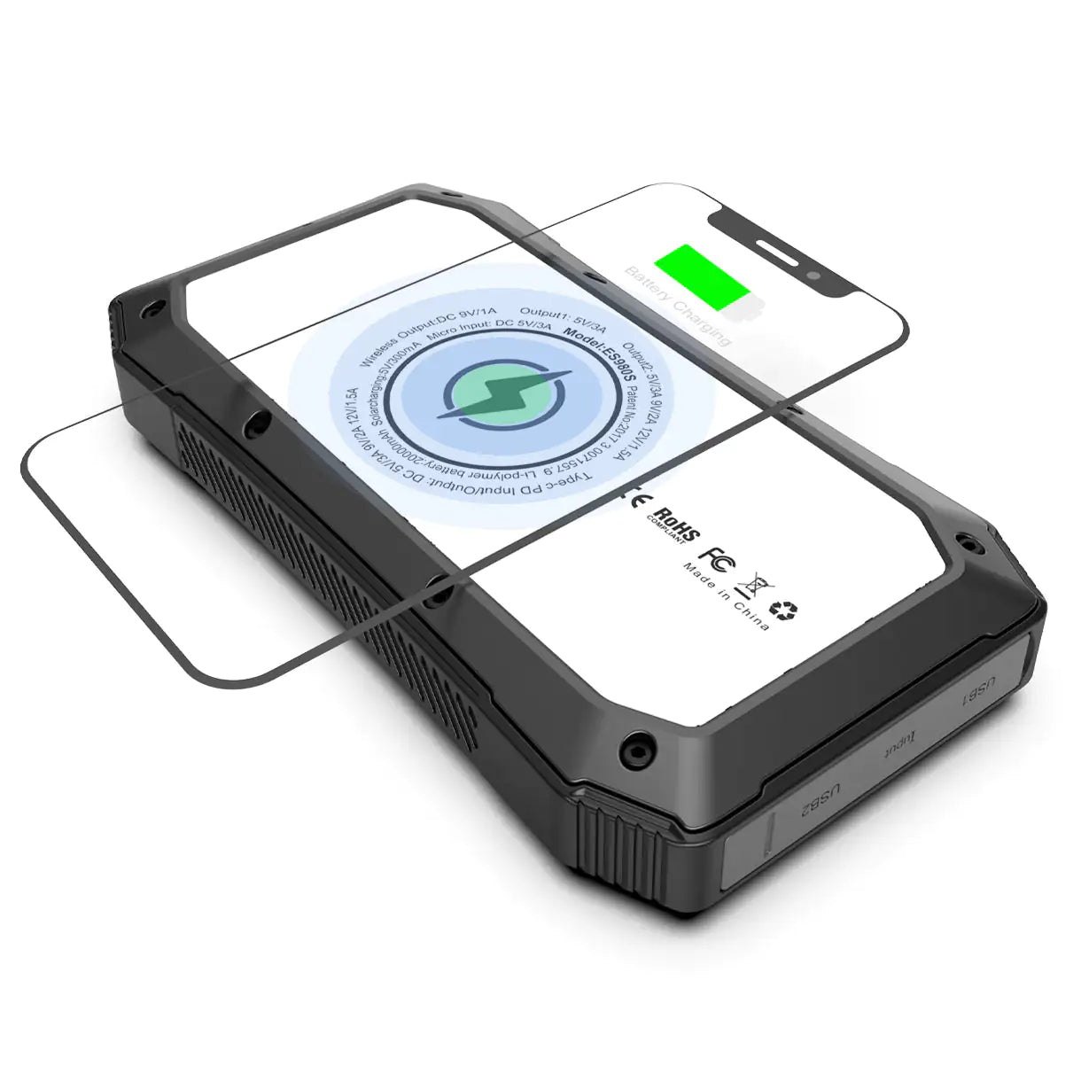 Sun Chaser Mini Solar Powered Wireless Phone Charger 10,000 mAh With LED Flood Light - 3R Family Store