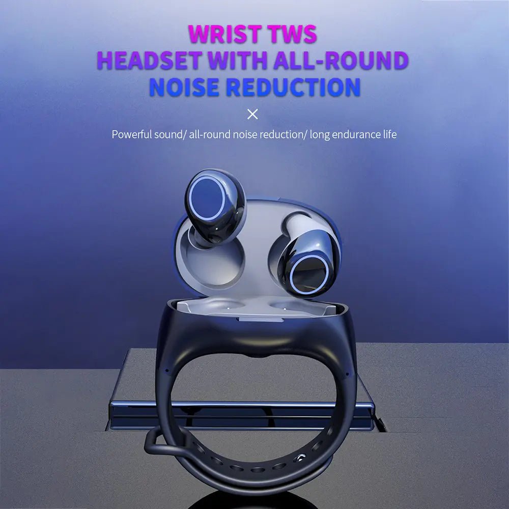 TWS Bluetooth Earbuds with Charging Wristband Case - 3R Family Store