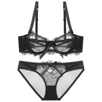 Ultra - Thin Plus Size Lace Bra and Underwear Set - 3R Family Store