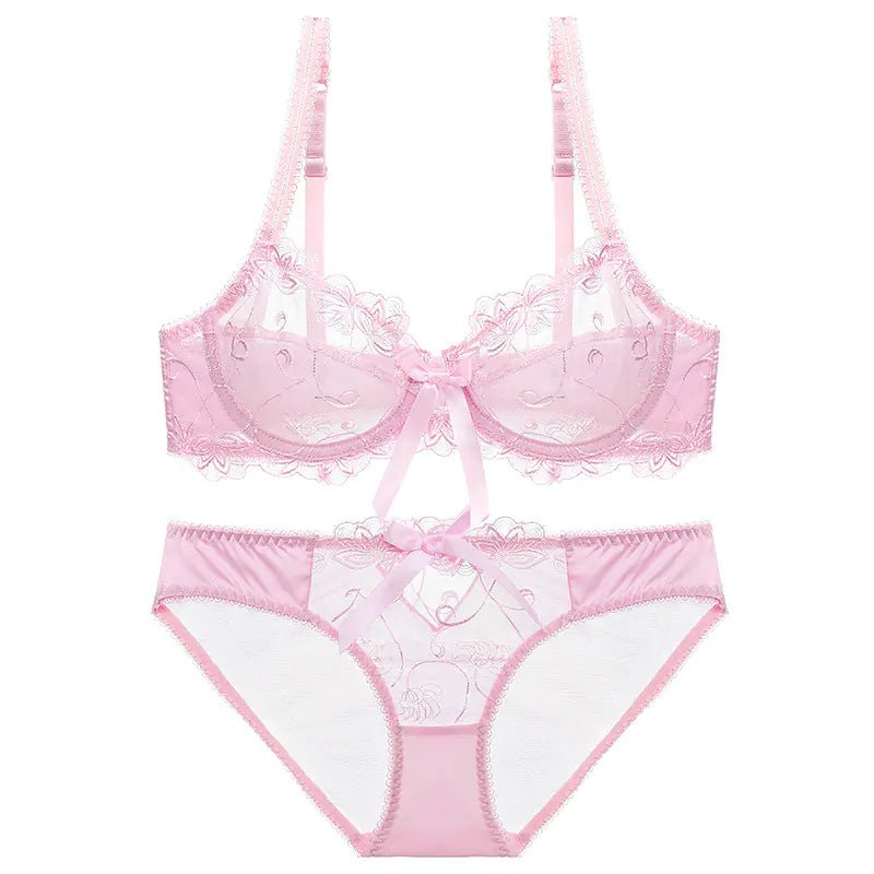 Ultra - Thin Plus Size Lace Bra and Underwear Set - 3R Family Store