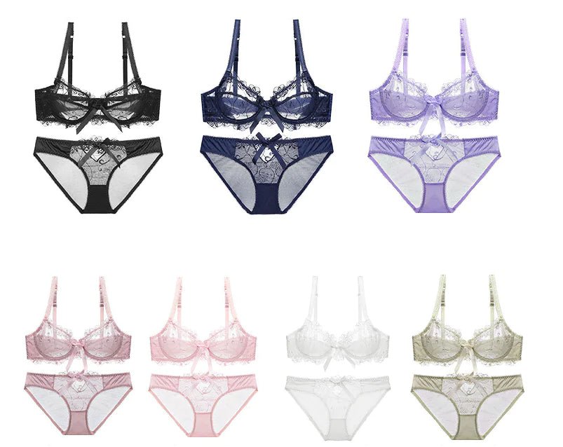 Ultra - Thin Plus Size Lace Bra and Underwear Set - 3R Family Store