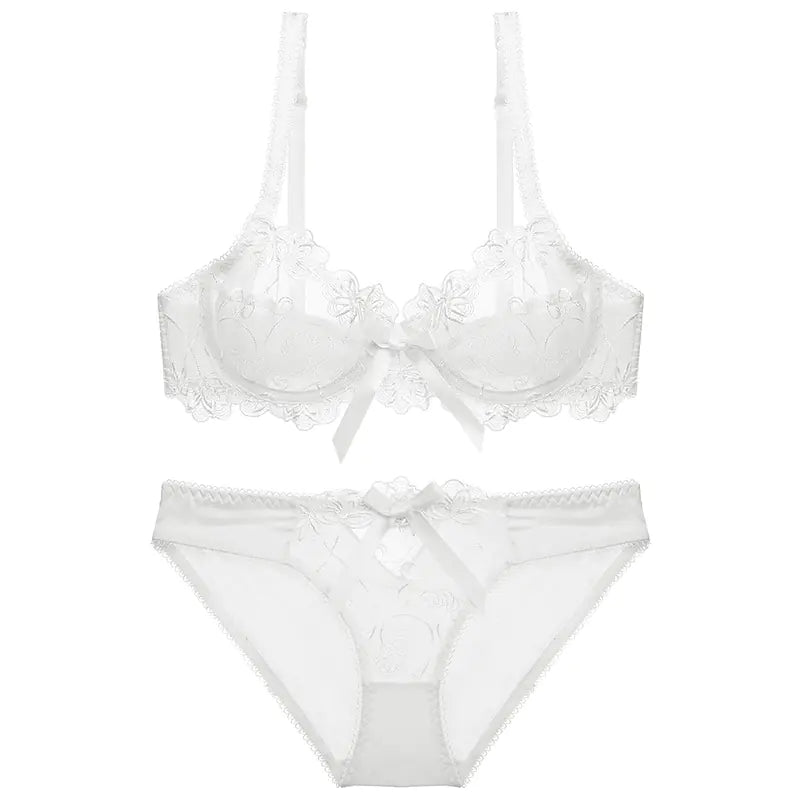 Ultra - Thin Plus Size Lace Bra and Underwear Set - 3R Family Store