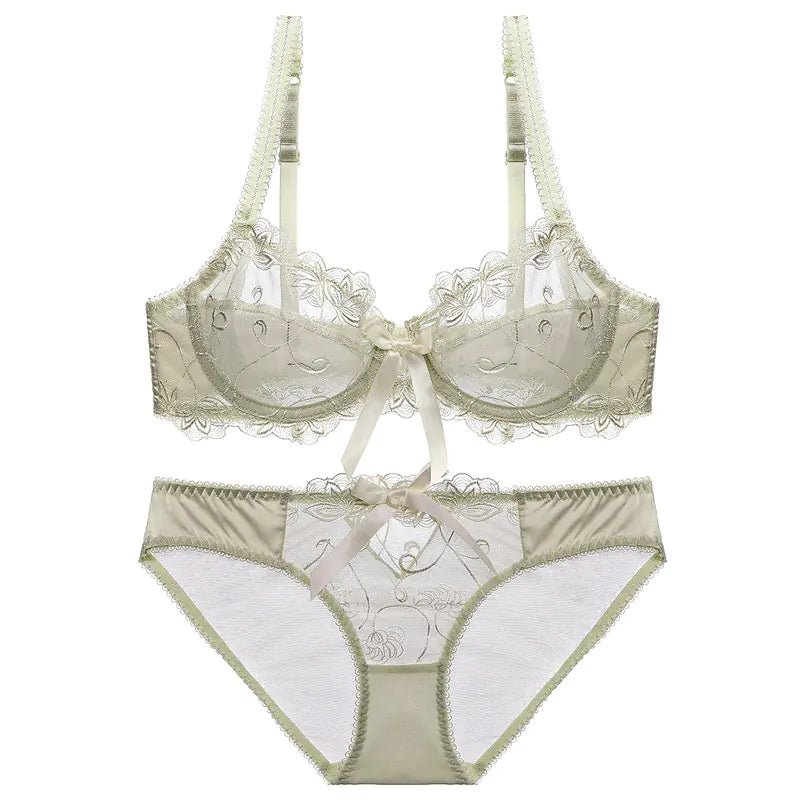 Ultra - Thin Plus Size Lace Bra and Underwear Set - 3R Family Store