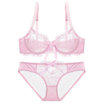 Ultra - Thin Plus Size Lace Bra and Underwear Set - 3R Family Store