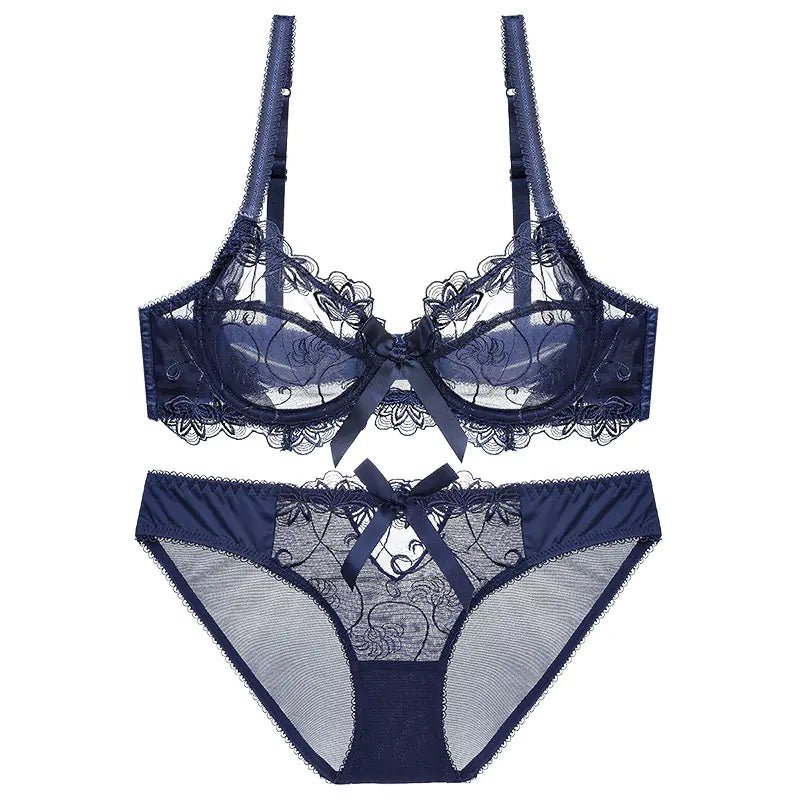 Ultra - Thin Plus Size Lace Bra and Underwear Set - 3R Family Store