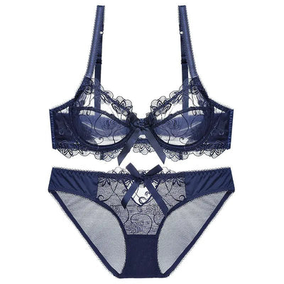 Ultra - Thin Plus Size Lace Bra and Underwear Set - 3R Family Store
