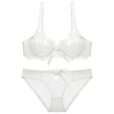 Ultra - Thin Plus Size Lace Bra and Underwear Set - 3R Family Store