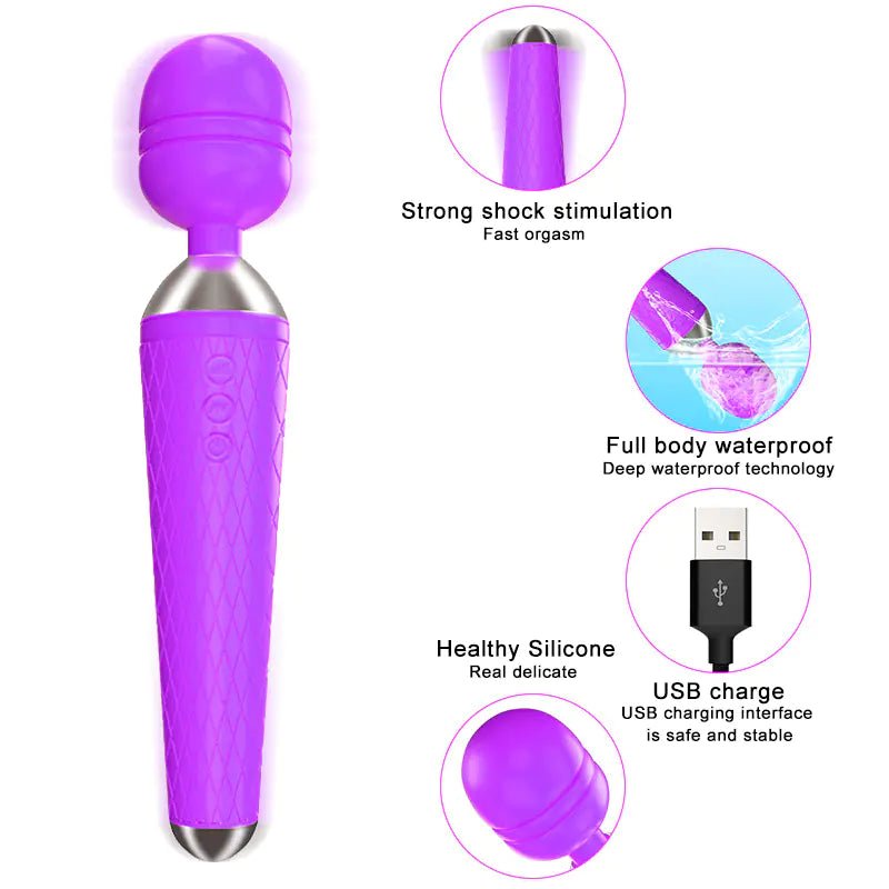 Vibrating Wand for Female Pleasure and Couples' Use - 3R Family Store